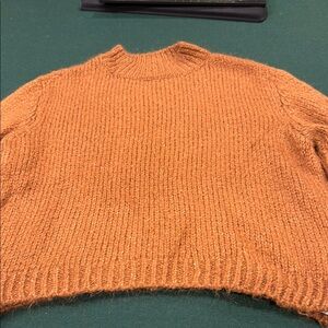 Zara Orange Mock Turtleneck Sweater